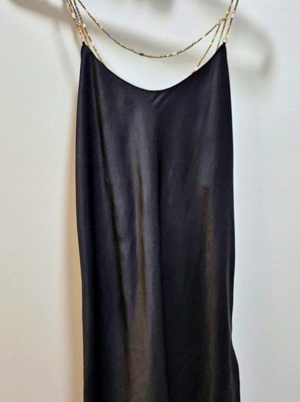 ba&sh Clem Dress Black Chain Strap Maxi Dress Size Small